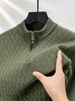 Herrenbekleidung Frühling und Herbst neuer Pullover mit halbhohem Kragen und Reißverschluss für Herren mit langen Ärmeln und einfarbigem Herrenpullover_voghion.com