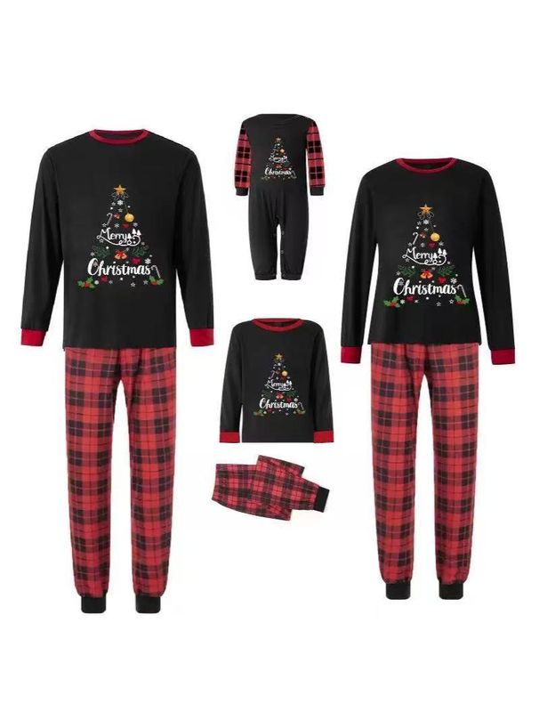 Pigiama coordinato per tutta la famiglia - Pigiama natalizio in cotone a quadri per genitori e bambini (taglie e colori diversi)_voghion.com