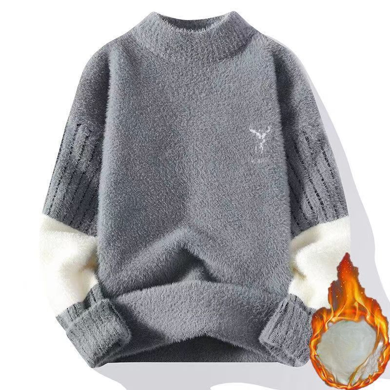 Pullover Basis Halb-Rollkragen Winter verheirateter Mann IELGY_voghion.com