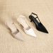 699-103 Koreanischer Stil Einfacher High Heel Spitzschuh Einzelner neuer flacher Mund Stiletto mit Rückengurt Mode Damen_voghion.com