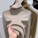 Soft sticky sweater with pile collar base, women's inner layer, slimming effect, autumn and winter new high neck knitted_voghion.com