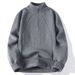 Autumn And Winter Zipper Semi-High Neck Thickened Knitted Sweater, Japanese And Korean Men's Pullover Base Sweater_voghion.com