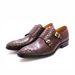 Geeignet für alle Jahreszeiten Neue Business Casual Echtleder Doppelschnalle Slip-On Monk Herrenschuhe_voghion.com