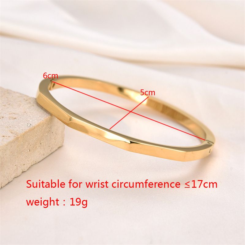 Armbänder & Armreifen Klassisches, einfaches, einfarbiges, eckiges Edelstahlarmband, personalisierbar, einfarbig, Diamant, eckig, geometrisch_voghion.com