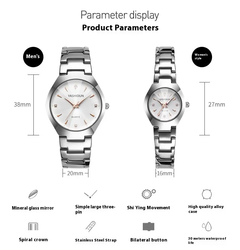 Brand Diamond Set Fashion Quartz Trendy Women's Korean Edition Female Student Couple Watch_voghion.com