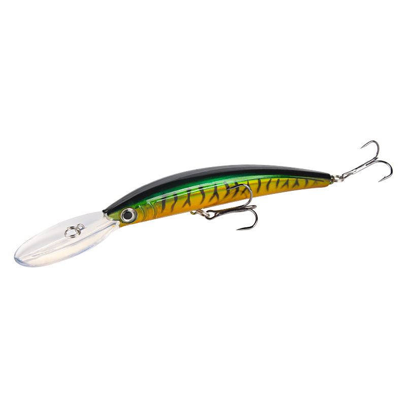 Lure Bait Long Tongue Minnow Diving 15.3cm16g Simulation Ring Bead Bait Freshwater Sea Fishing Perch Bait_voghion.com