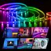 5050 RGB LED Strip Lights With Bluetooth Smart Control, Self-Adhesive Backing, 16 Million Colors, Mood Lighting For Home, TV Backlight, Party Decor_voghion.com