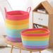 Wäschekorb aus Baumwollseil in Regenbogenfarben – großer gewebter Aufbewahrungsbehälter für Spielzeug, Kleidung und Haushaltsgegenstände (bunt, langlebig und geräumig)_voghion.com