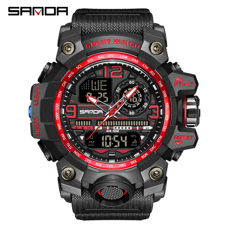 Men's Watches Green Light Electronic Alarm Clock Multifunctional Men's Watch Fashion Waterproof And Shockproof Transparent Watch._voghion.com