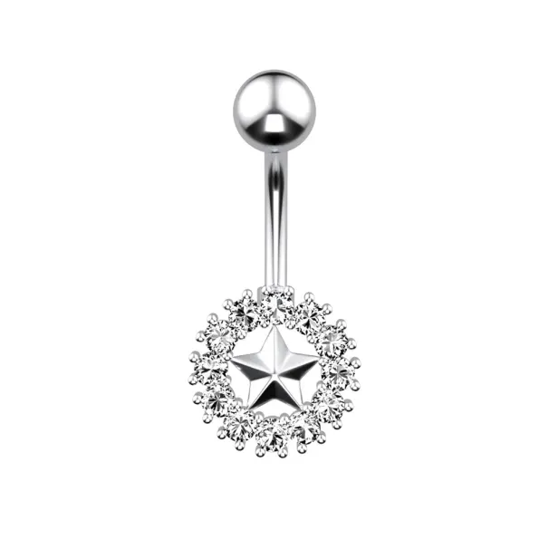 Piercing a stella, diametro 6, anelli per ombelico, anallergico, in acciaio inossidabile, per donna, top corto estivo da spiaggia_voghion.com