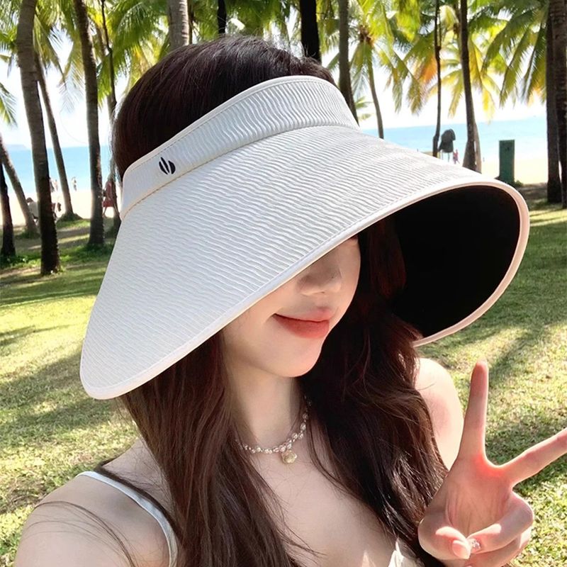 Wrap-around Big Eaves Sun Hat Women's 2025 New Summer Full Face Sun Protection Sun Hat UV Protection Empty Top Hat_voghion.com