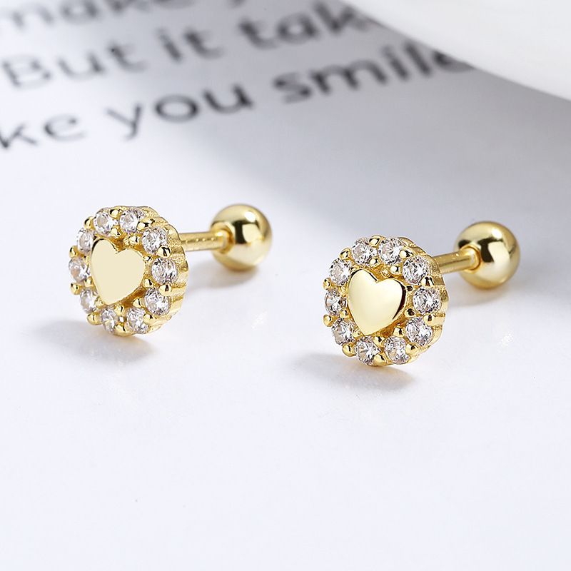 Boucles d'oreilles en forme de cœur, tendance, style simple et polyvalent, pour femmes_voghion.com