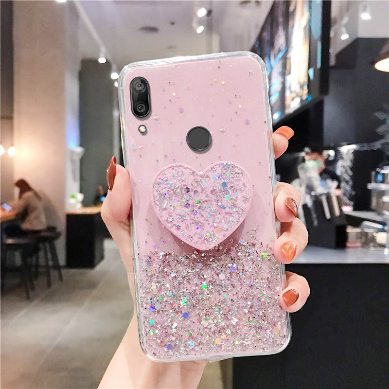 Coque avec support à paillettes pour Huawei, compatible modèles Y7A, Y7P, Y9, Y7, Y5, Y6 Prime 2019, Honor 10i, 9X, 8X, 8A, 10 Lite, 20 Pro, 9A, 9C, 8S, 20_voghion.com