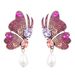 Orecchini a farfalla con perle intarsiate in lega di diamanti colorati alla moda per le donne, gioielli alla moda per le orecchie delle celebrità di Internet_voghion.com