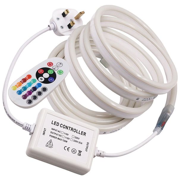 Bande lumineuse LED fluo RVB flexible 220 V 240 V pour éclairage intérieur et extérieur_voghion.com