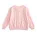 Girls' Cotton Knit Cardigan With Hollow Design Long Sleeve Open Front Sweater For Spring & Autumn (3-8 Years, 100-140cm)_voghion.com