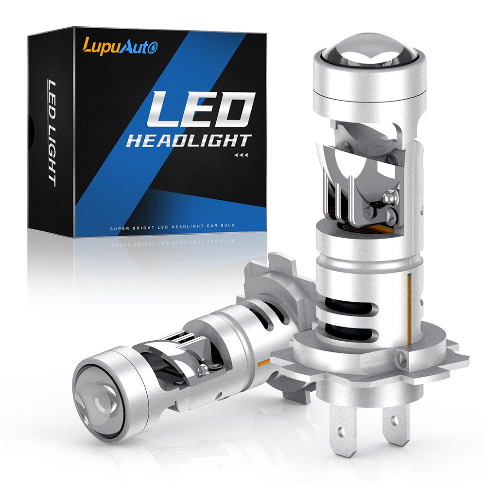 2pcs Led Headlight CANBUS No Error Mini 1:1 LED H7 With Lens Lights Bulb Car Automobiles Parts Accessories_voghion.com