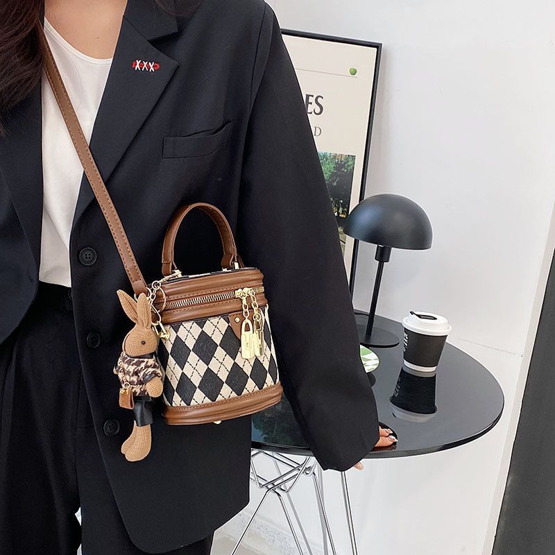 Borsa firmata, spedizione gratuita, borsa a secchiello alla moda Dia Grid, borsa a mano, borsa a tracolla per donna._voghion.com