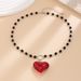 Collana con cuore rosso gotico e perline nere, collana di Halloween, regalo di Natale e Capodanno per le donne_voghion.com