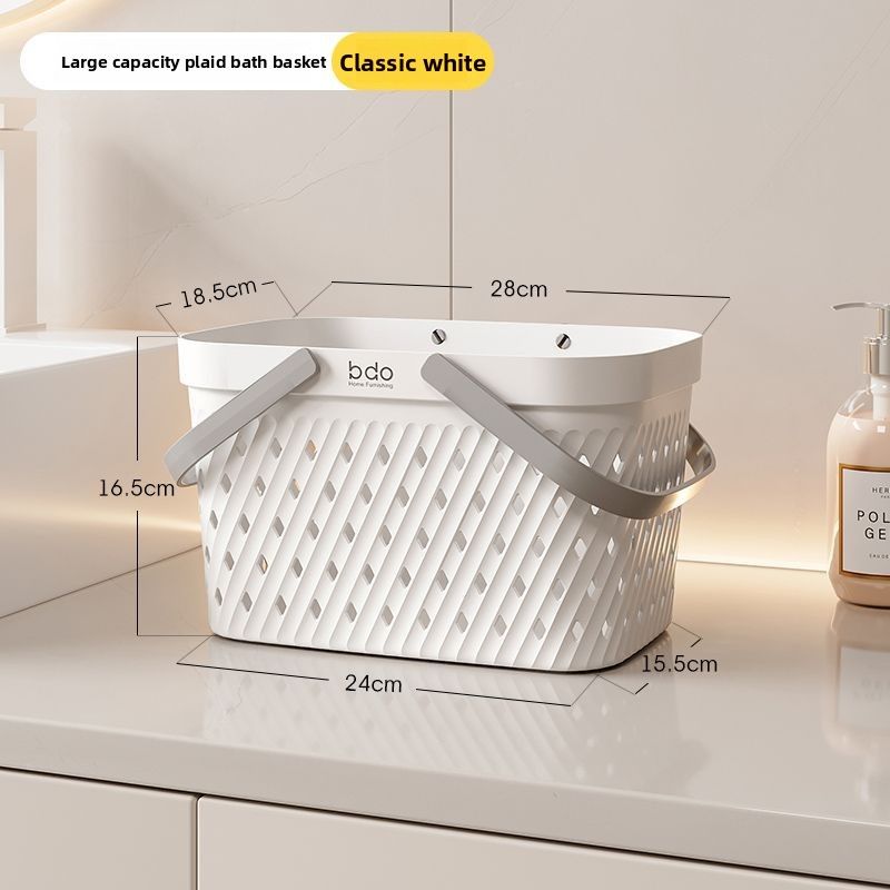Drainage Bath Durable High Aesthetic Handheld Toiletries Basket Student Dormitory Storage Bin_voghion.com