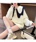 Doll Collar For Women 2025 Autumn New Thin Versatile Retro Loose Mid-Length Lazy Style Hoodless Sweatshirt_voghion.com