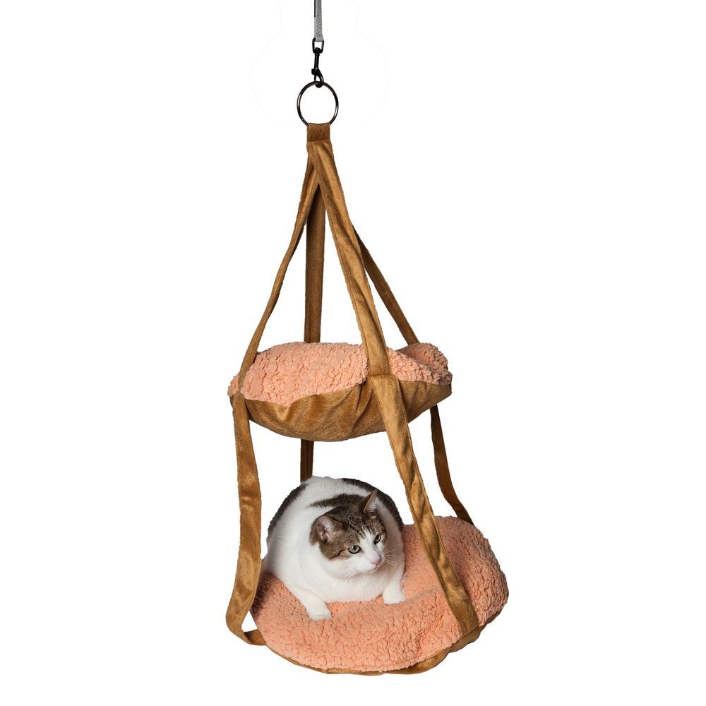 Pet Life Kittyhaus Dual-Lounger Kitty Cat Pillow Hammock Lounge_voghion.com