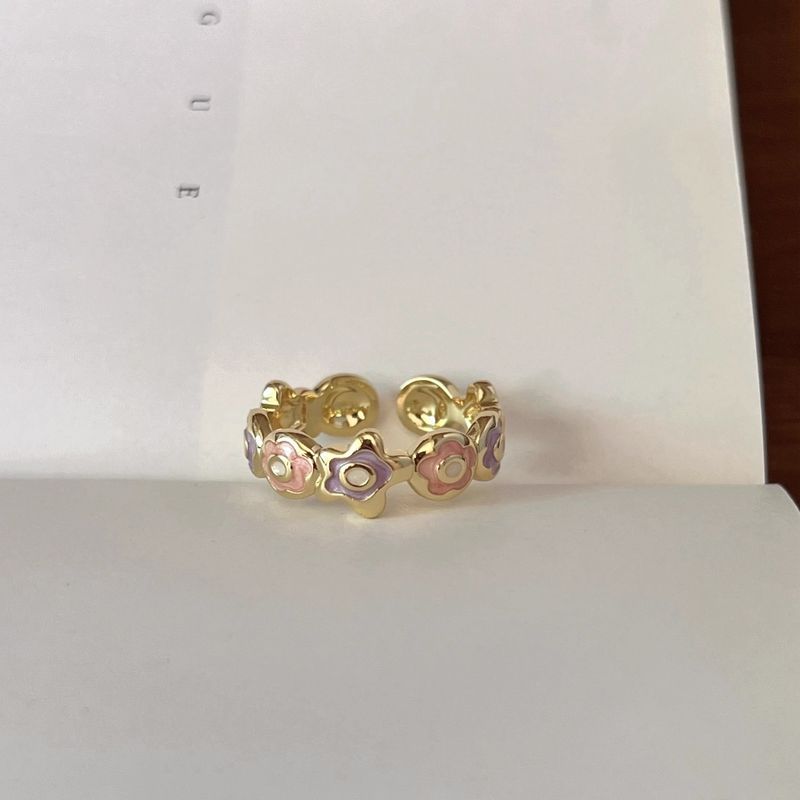 Electroplating High-end Niche Flower Bow Temperament Light Luxury Ring 2024 New Accessory For Women_voghion.com