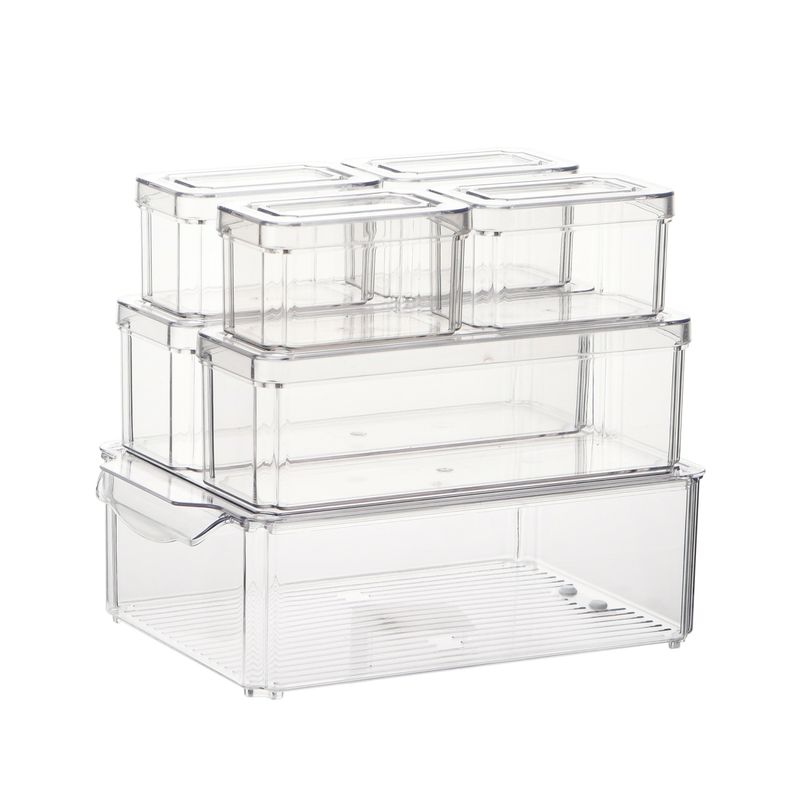 Thickened Seven Piece Set Japanese Food Storage Anti Smell Transparent Visible Freezer Refrigerator Storage Box_voghion.com