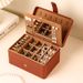 Luxuriöse Schmuckbox – Mehrschichtige Aufbewahrung aus PU-Leder mit Spiegel für Ohrringe, Halsketten und Ringe (Elegantes Samtfutter, 3-stufiges Design)_voghion.com