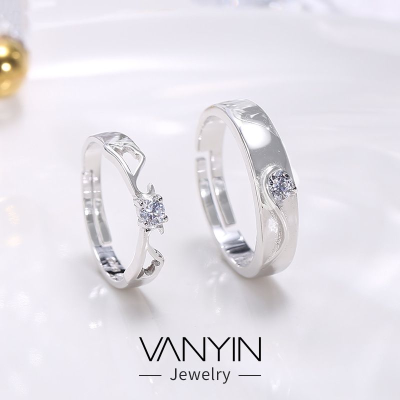 Wanying Angel Wings Casal S Anel Puro Personalizado Moda Criativa Homens e Mulheres Jóias de Prata_voghion.com