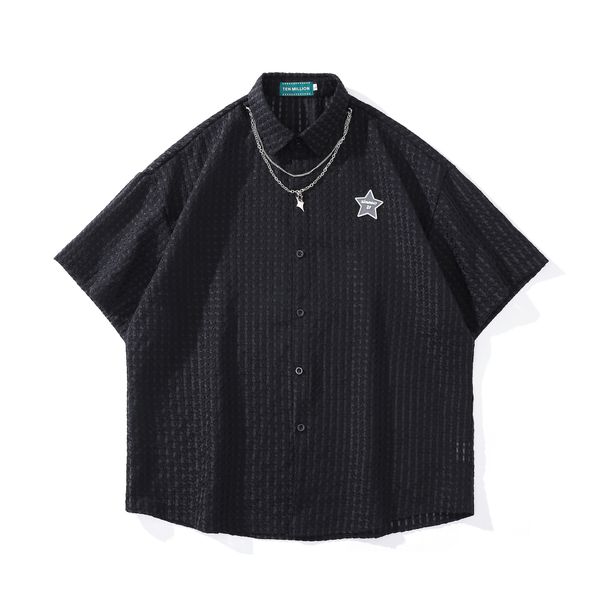 Męska odzież Retro letni design sense krótka koszula z krótkim rękawem dla mężczyzn niszowa luźna marka trend koszula tide_voghion.com