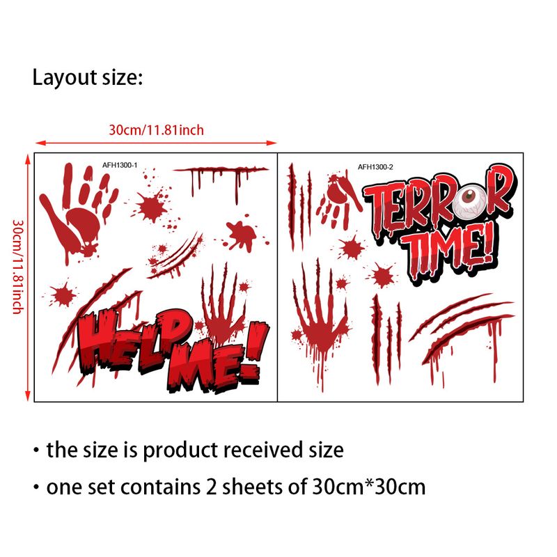 Halloween Horror Blood Mouth Sticker AFH1242 Customized Bloodprint Decorative Wall_voghion.com