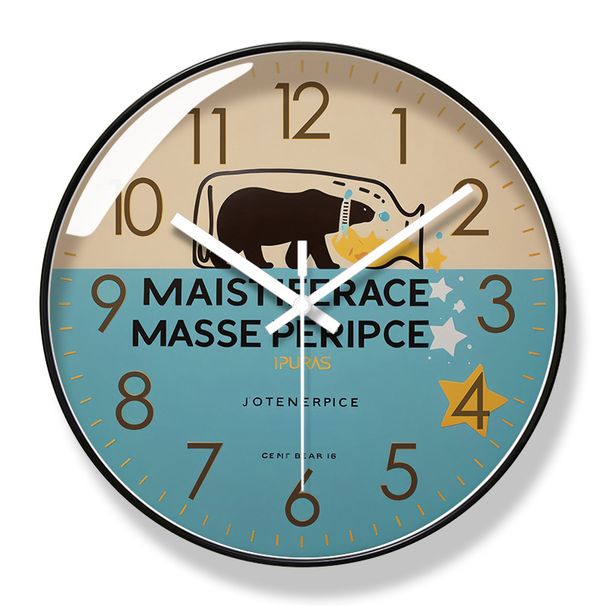 Yipula 7169 Horloge murale à quartz silencieuse et simple, style nordique, pour salon, maison, décoration créative_voghion.com