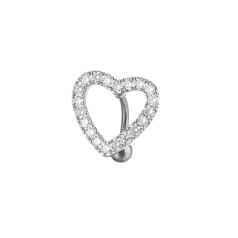 Liebe Bauchnabelring Mode Pfirsich Herz Bauchnabel Nagel Trend Kupfer eingelegt Zirkon Anhänger Körper Piercing Schmuck_voghion.com