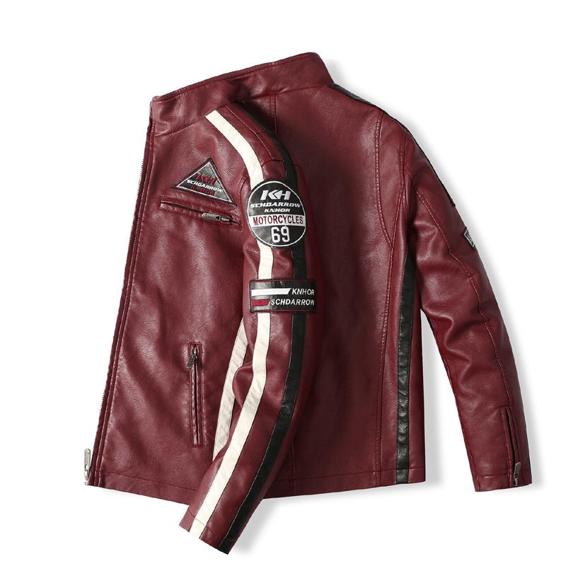 Männer Vintage Motorradjackete Moud Nei Biker Liederjackete Männer Broderie Bombermantel Wanter Fleece PU Iwwermantel_voghion.com