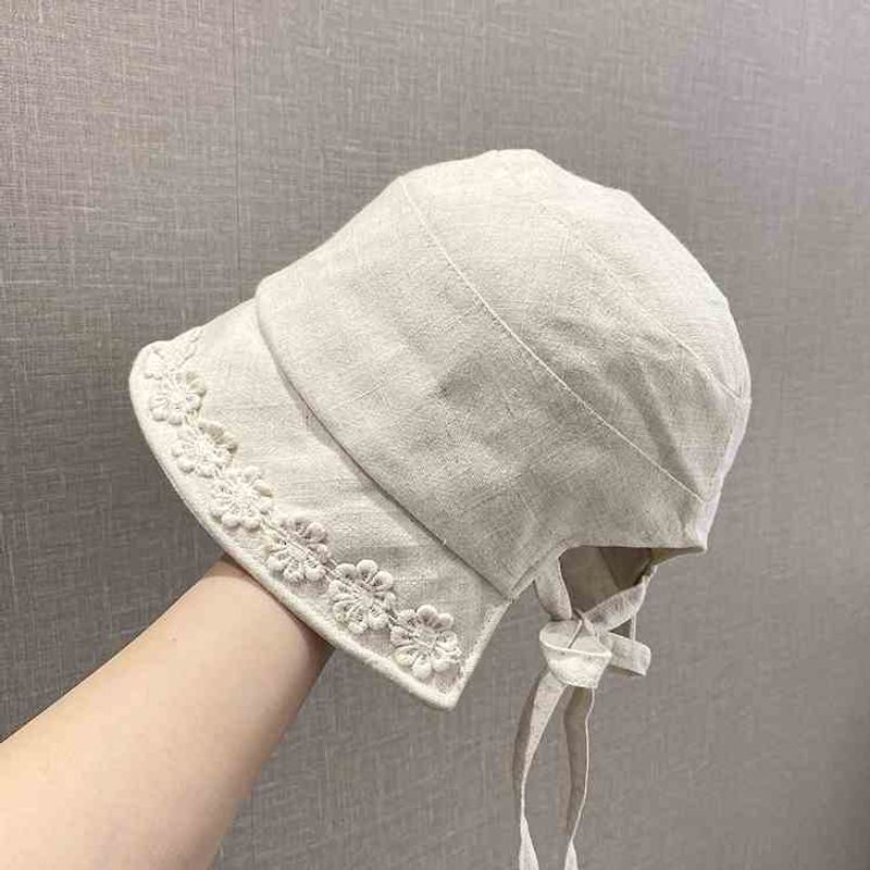 Lace Flower Bucket Hat Women's Spring Summer New Sweet Versatile Washbasin Hat Foldable Sun Hat_voghion.com