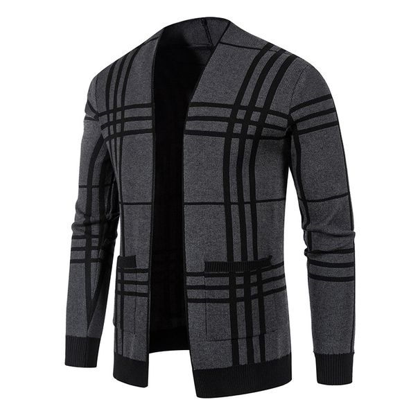 Herren neuer Herbst-Cardigan, gestreift, lockerer Pullover_voghion.com