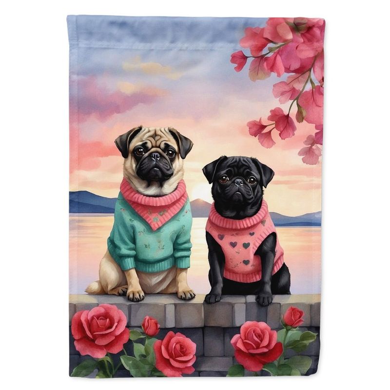 Flag Mailbox Banner Pug Flag Garden Beds Multicolor Flower Artwork Size Flag Yard Yard Two Hearts Patio Garden Drative Outside_voghion.com