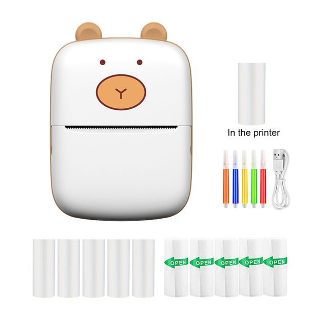 Mini stampante tascabile, stampante termica wireless BT per foto, ricevute, note, etichette, codici QR, stampante portatile senza inchiostro per regali per telefoni iOS e Android_voghion.com