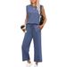 Ärmelloses Lounge-Set für den Sommer für Damen – Tanktop mit entspannter Passform und kurze Hose, bequemer, lässiger Zweiteiler_voghion.com