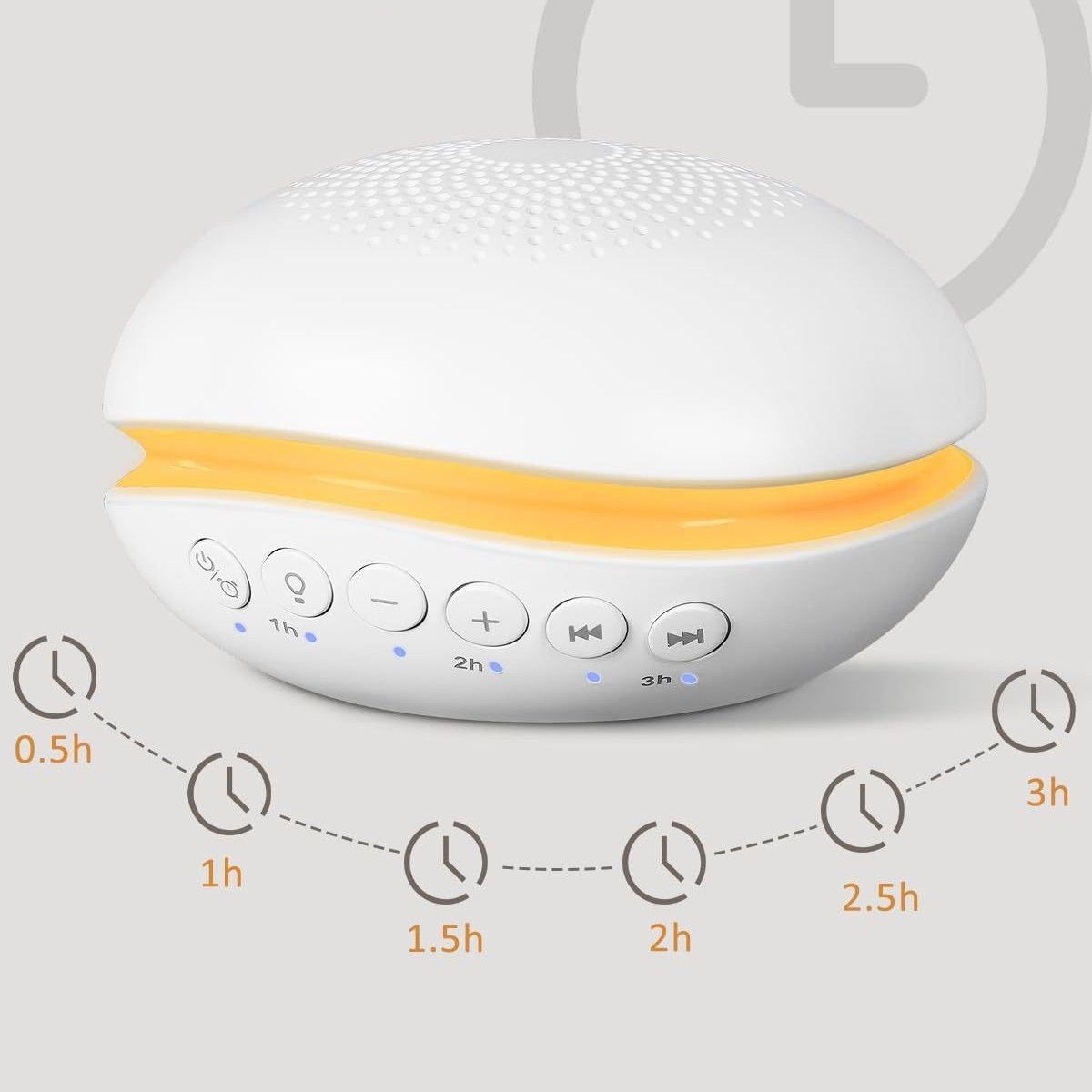 Alto-falante de ruído branco, instrumento de sono portátil, máquina calmante para dormir de bebês, luz noturna musical para ajudar a proteger e reduzir o ruído_voghion.com
