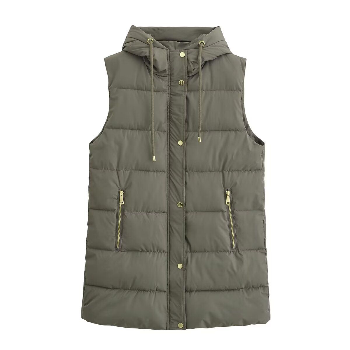 Dames 2024 herfst en winter nieuwe mode lange katoenen kleding vest jas_voghion.com