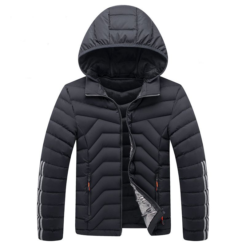 Cappotto da uomo imbottito in pile con cappuccio_voghion.com