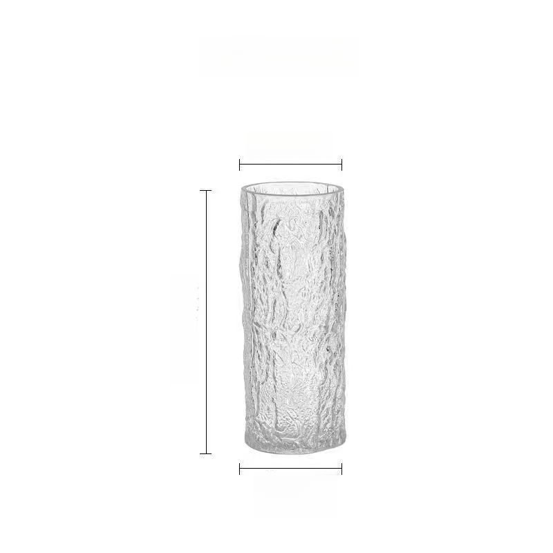 High-Quality Gradient Color Rock Glass Vase Table Ornament Living Room Decoration Fresh Dried Flowers Flower Arrangement_voghion.com