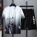 Men's Ice Silk Short-Sleeved T-Shirt Suit Men's Large Size Set Of Casual Handsome Matching Clothes T_voghion.com