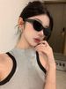 LazyZoom Cat Eye GM Sunglasses Female Fancy Jennie Same Square Round Slim Looking Small Face Sun Glasses Korean European And_voghion.com