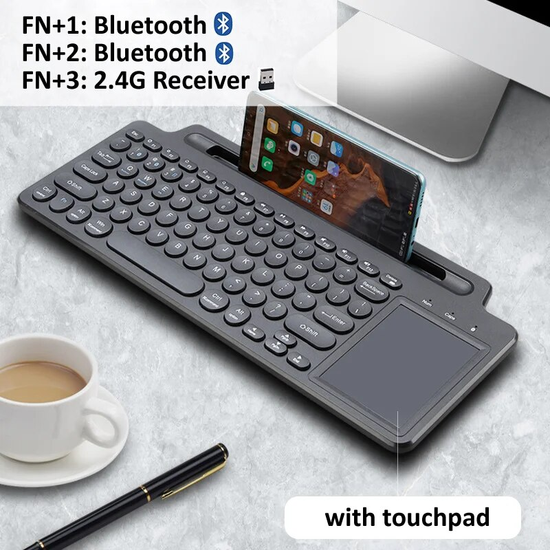 Wireless Keyboard Bluetooth Keyboard Mouse Card Slot Numeric Keypad For Android IOS Desktop Laptop PC Gamer_voghion.com