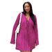 ChicShe N8011 Cross-Border Plus Size 2024 Elegant Slimming Lace-Up Dress Flared Long Sleeve Solid Color Gown_voghion.com