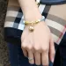 Brand Leather Charm Bracelets for Women Plaid PU Real Gold Plated Heart Bag Pendant Lobster Clasp Design Bangle Fashion_voghion.com