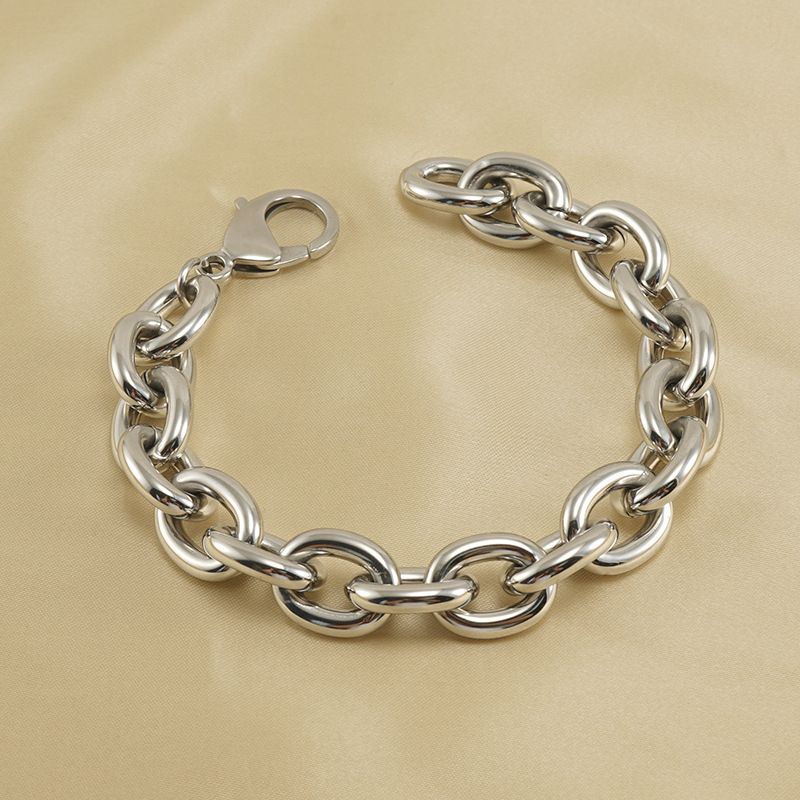 Bracciale Hip Hop da uomo alla moda, con catena cubana in titanio e acciaio inossidabile, placcato in oro, accessori da polso_voghion.com